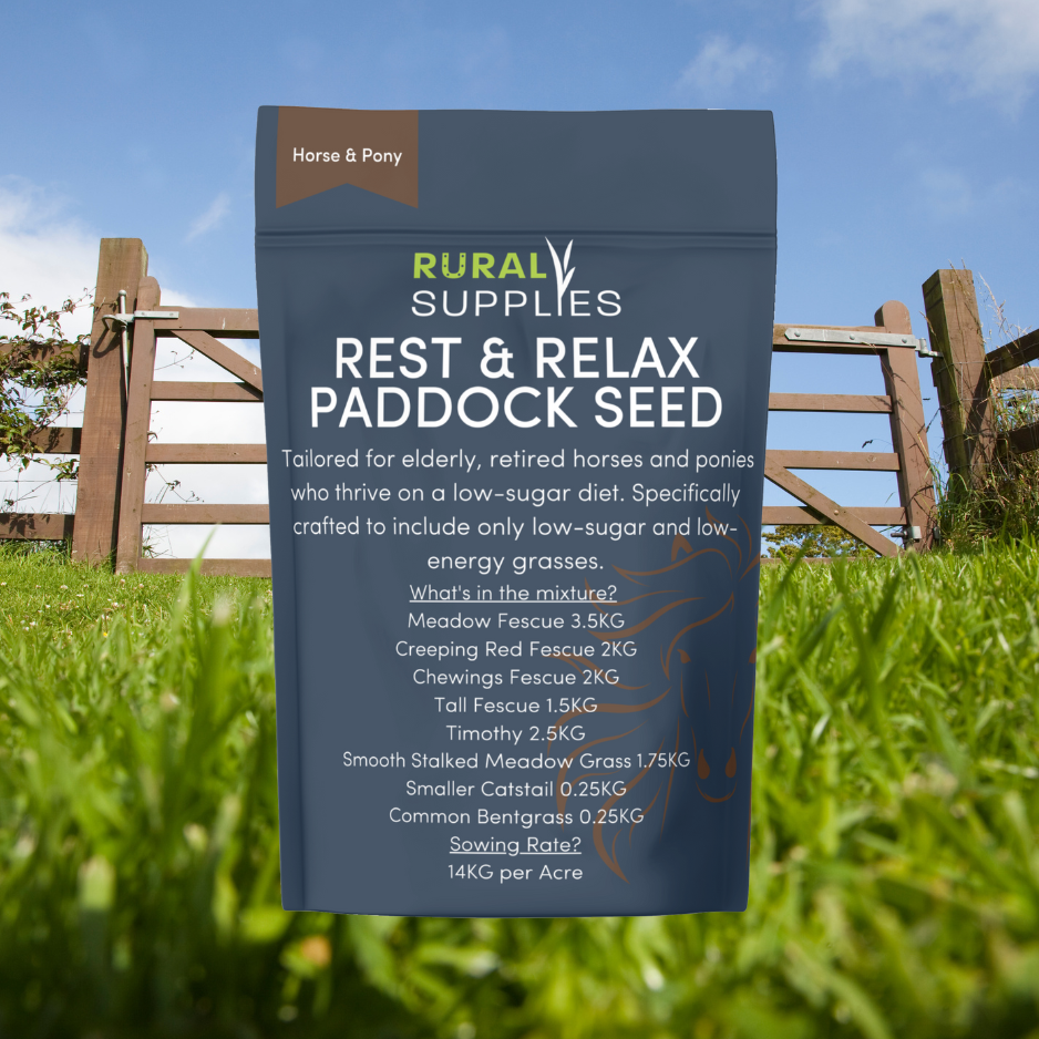 low sugar grass seed for horses Rest & Relax Paddock Seed ¦ Retired Good Doers ¦ Low Sugar, Starch & E –  Rural Supplies