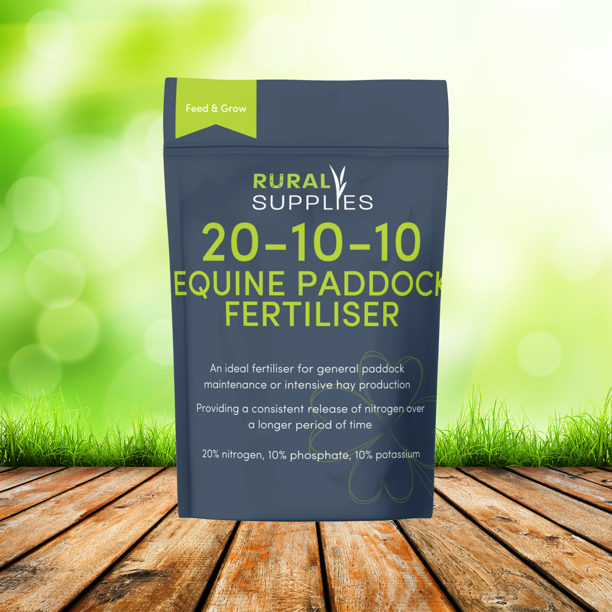 Paddock Fertiliser for Horse Pastures Grazing 20-10-10 NPK pouch