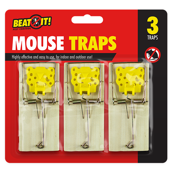 Classic Wooden Mouse Traps (3 per pack)